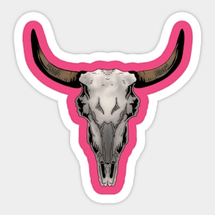 Long horn skull Sticker